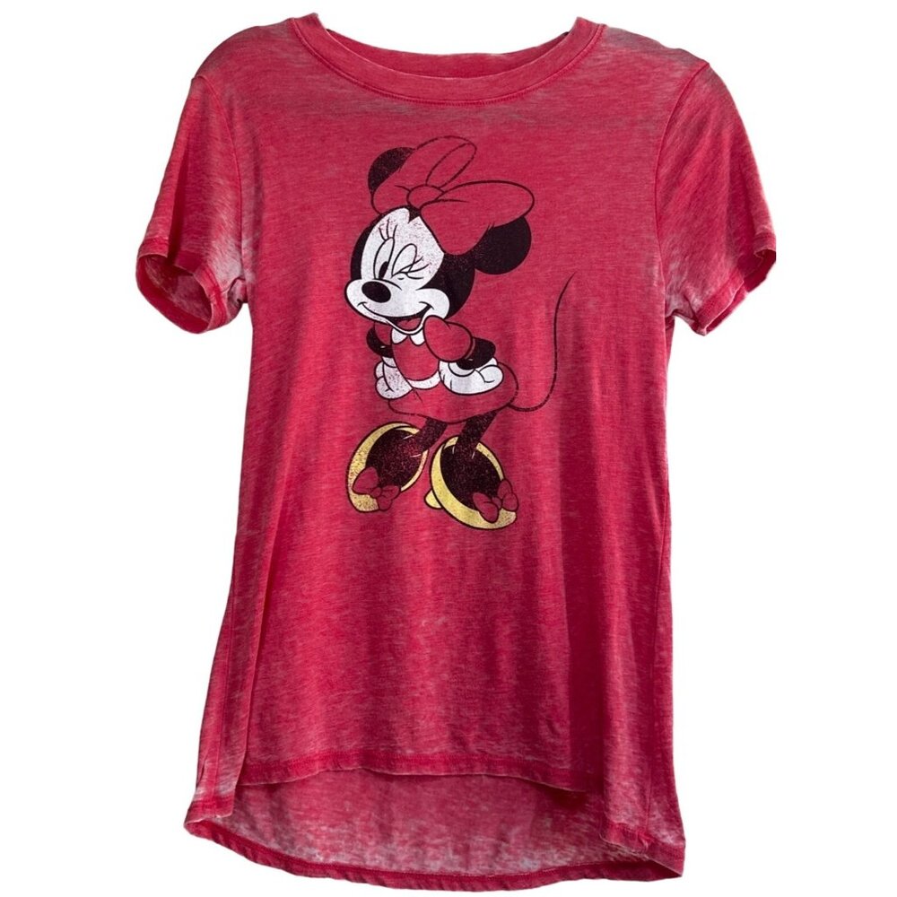 Disney's Minnie Mouse Graphic T-Shirt Cotton Polyester Blend Junior's Size Small